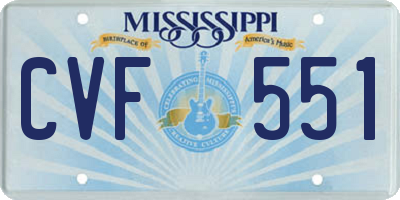 MS license plate CVF551
