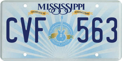 MS license plate CVF563