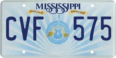 MS license plate CVF575