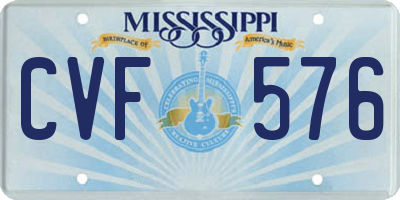 MS license plate CVF576
