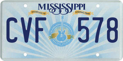 MS license plate CVF578