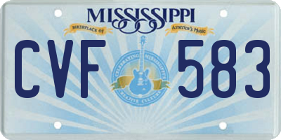 MS license plate CVF583