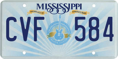 MS license plate CVF584