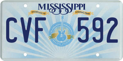 MS license plate CVF592