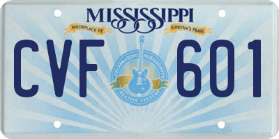 MS license plate CVF601