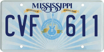 MS license plate CVF611