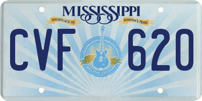MS license plate CVF620