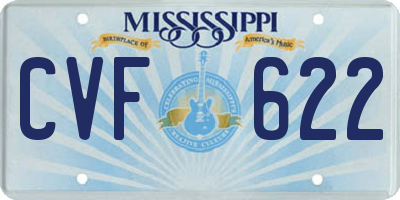 MS license plate CVF622