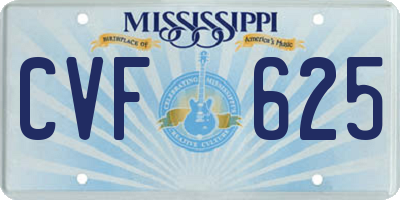 MS license plate CVF625