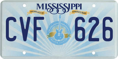MS license plate CVF626