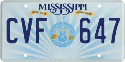 MS license plate CVF647