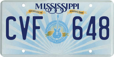 MS license plate CVF648
