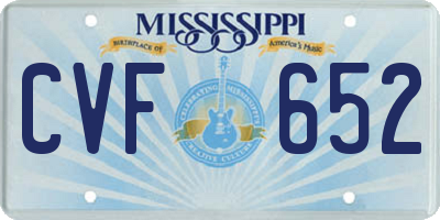 MS license plate CVF652