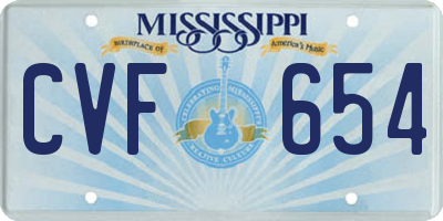 MS license plate CVF654
