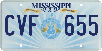 MS license plate CVF655
