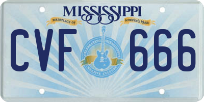 MS license plate CVF666
