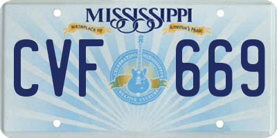 MS license plate CVF669