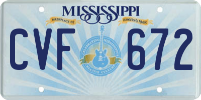 MS license plate CVF672