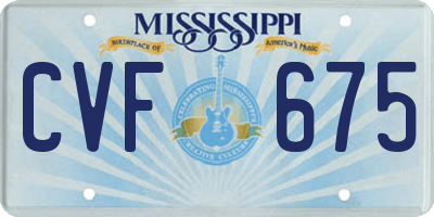 MS license plate CVF675
