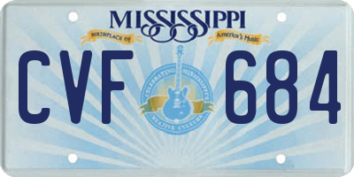 MS license plate CVF684