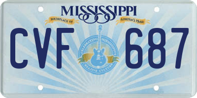 MS license plate CVF687