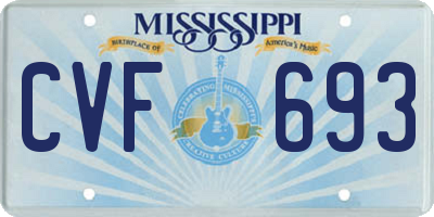 MS license plate CVF693