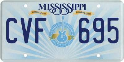 MS license plate CVF695