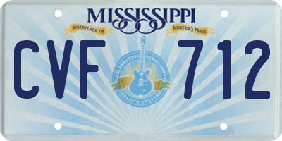 MS license plate CVF712
