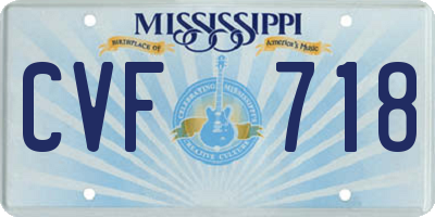 MS license plate CVF718