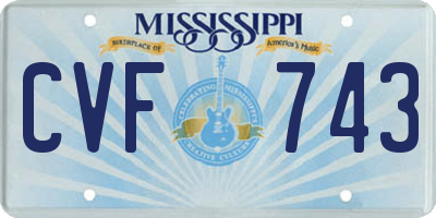 MS license plate CVF743