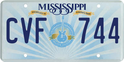 MS license plate CVF744