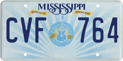 MS license plate CVF764