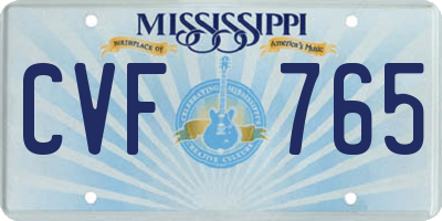 MS license plate CVF765