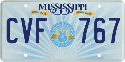 MS license plate CVF767