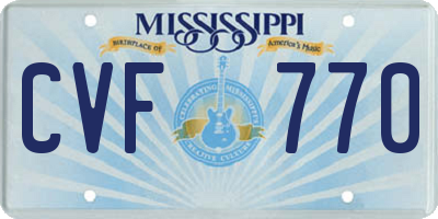MS license plate CVF770