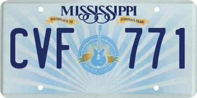 MS license plate CVF771
