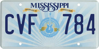 MS license plate CVF784