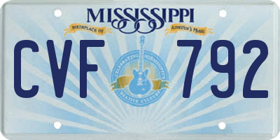MS license plate CVF792
