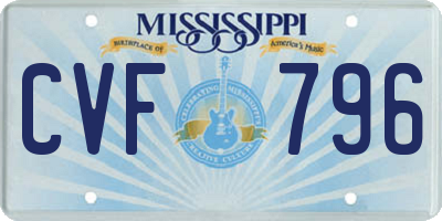MS license plate CVF796