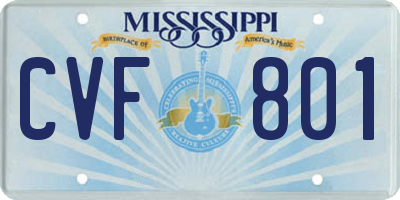 MS license plate CVF801