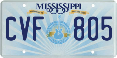 MS license plate CVF805