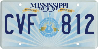 MS license plate CVF812