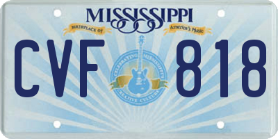 MS license plate CVF818