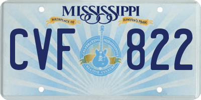 MS license plate CVF822