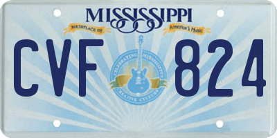 MS license plate CVF824