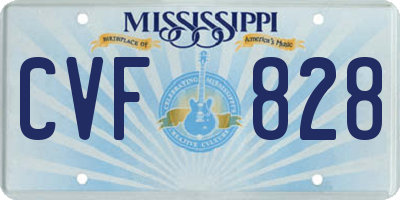 MS license plate CVF828