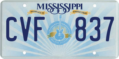 MS license plate CVF837