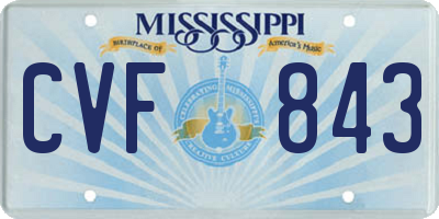 MS license plate CVF843