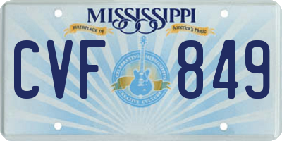 MS license plate CVF849