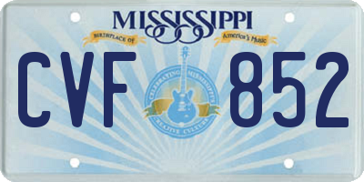 MS license plate CVF852